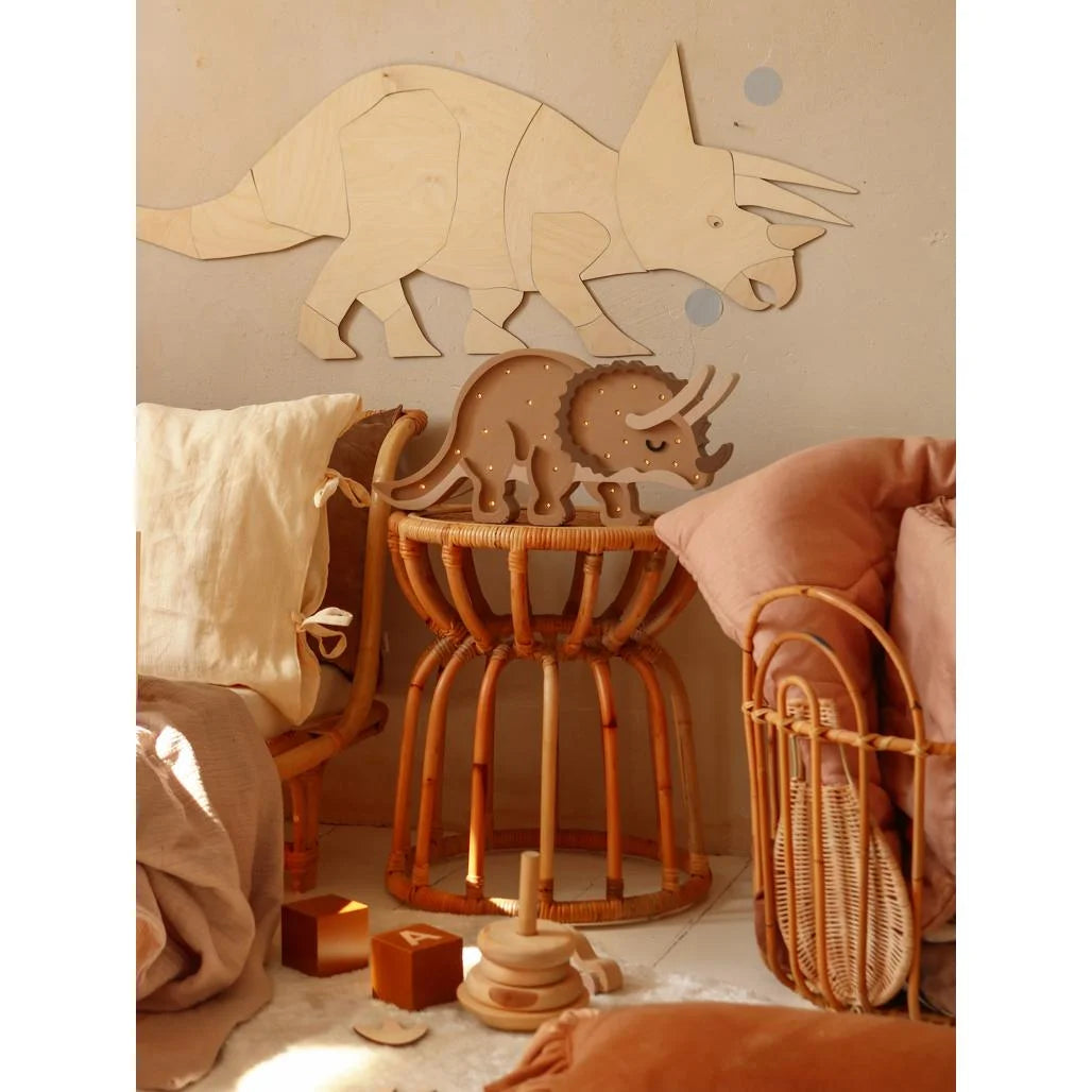 Dinosaurus Triceratops - Dřevěná Nástěnná Dekorace XL Velikost - 60cmx170cm - Nástěnná - Cut It Now