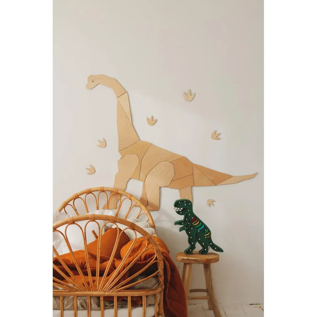 Dinosaurio Diplodocus - Decoración de pared de madera tamaño XL - 125 cm x 150 cm - Pared - Recortar ahora