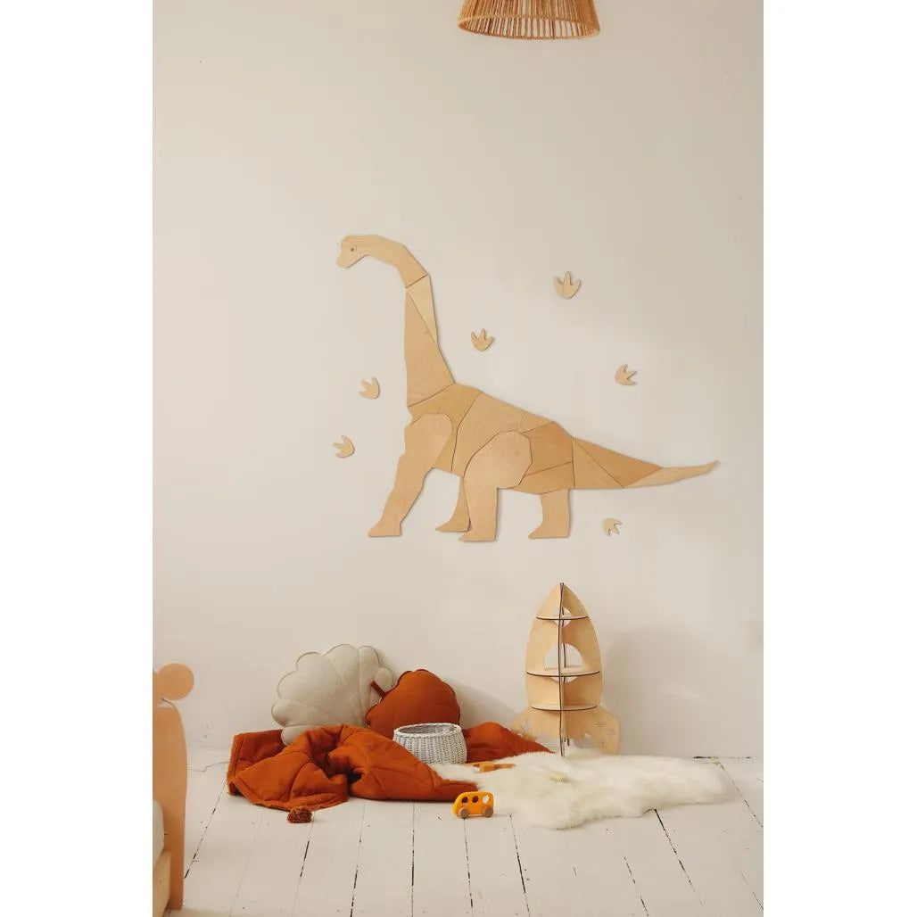 Dinosaurio Diplodocus - Decoración de pared de madera tamaño XL - 125 cm x 150 cm - Pared - Recortar ahora