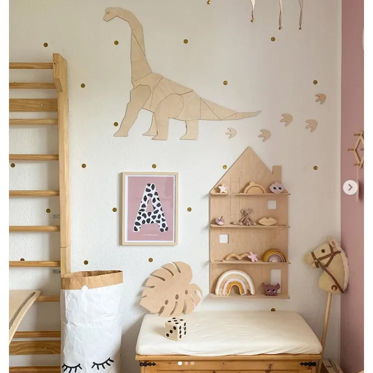 Dinosaurio Diplodocus - Decoración de pared de madera tamaño XL - 125 cm x 150 cm - Pared - Recortar ahora