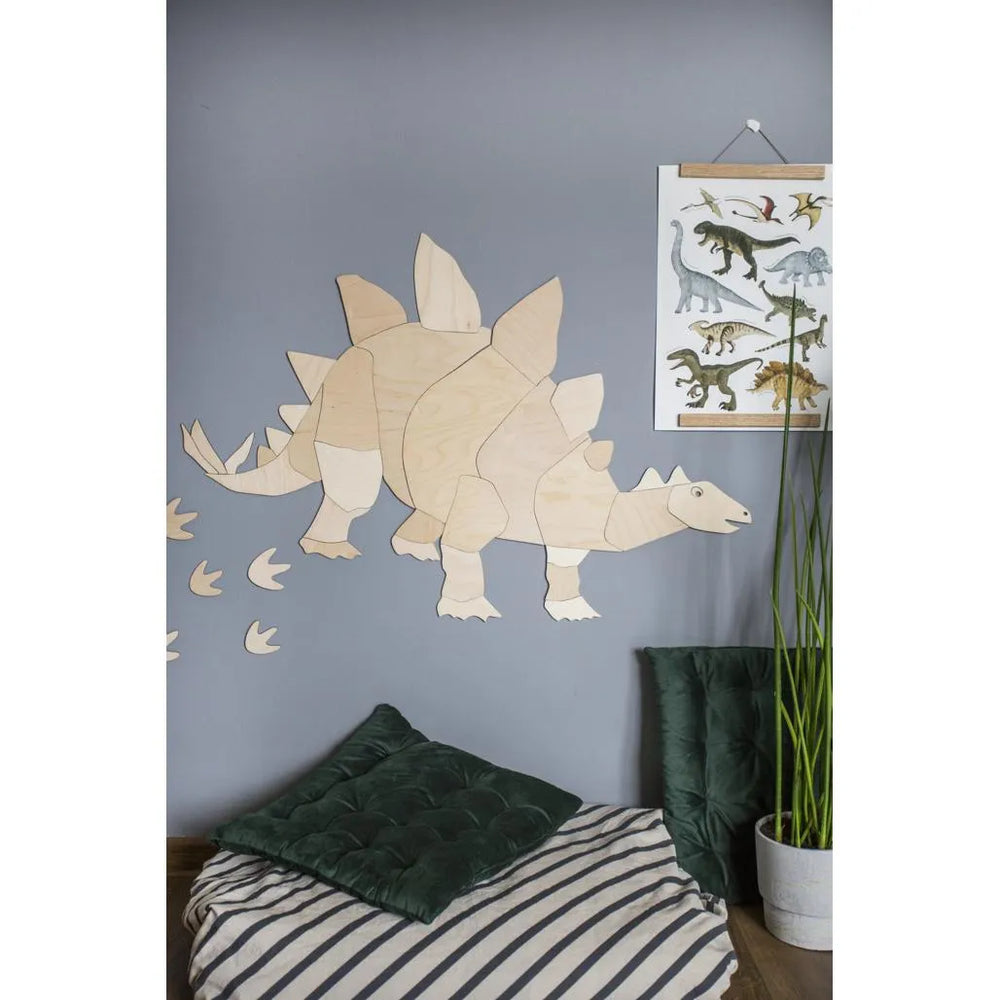Dinosaur Stegosaurus - Wooden Wall Decoration Size s - 60cmx94cm - Wall Decorations - Cut It Now