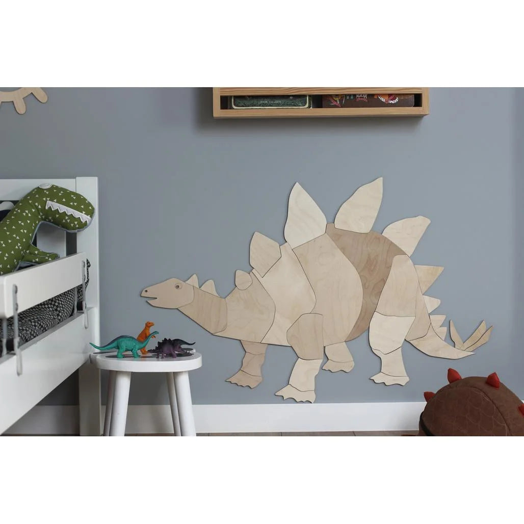 Dinosaurier Stegosaurus - Holz-Wanddeko Größe S - 60cmx94cm - Wanddeko - Cut It Now