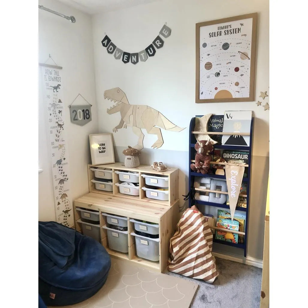 Dinosaurus T-rex Tyranosaurus - Dřevěná Nástěnná Dekorace Velikost m - 100cmx125cm - Nástěnná - Cut It Now