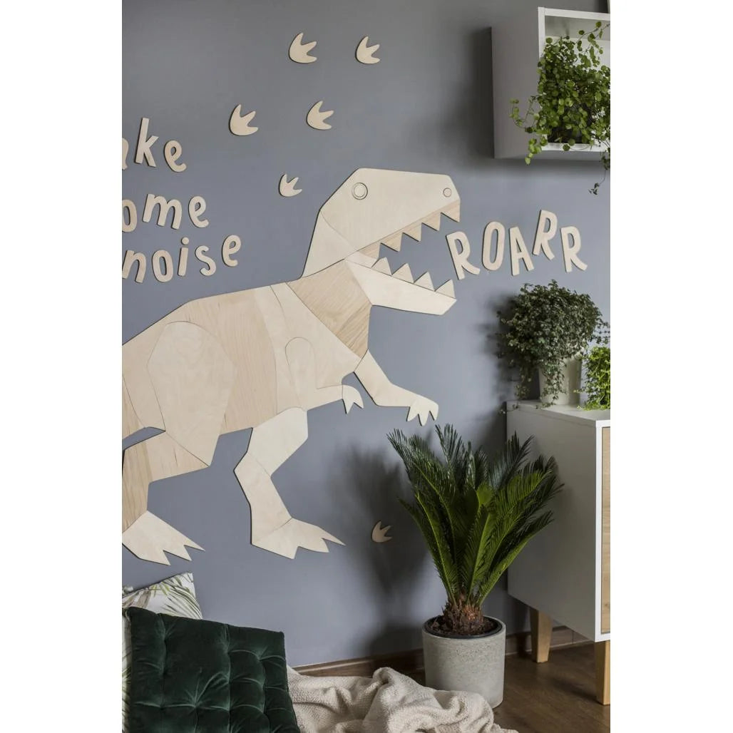 Dinosaurus T-rex Tyranosaurus - Drevená Nástenná Dekorácia Veľkosť m - 100cmx125cm - Nástenná - Cut It Now