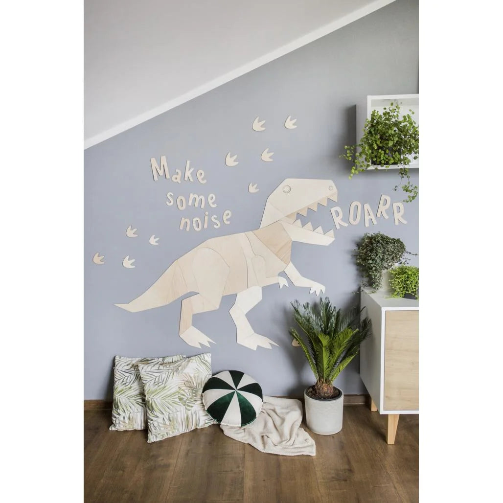 Dinosaur T-rex Tyranosaurus - Trævægsdekoration XL Størrelse - 135cmx170cm - Væg - Cut It Now