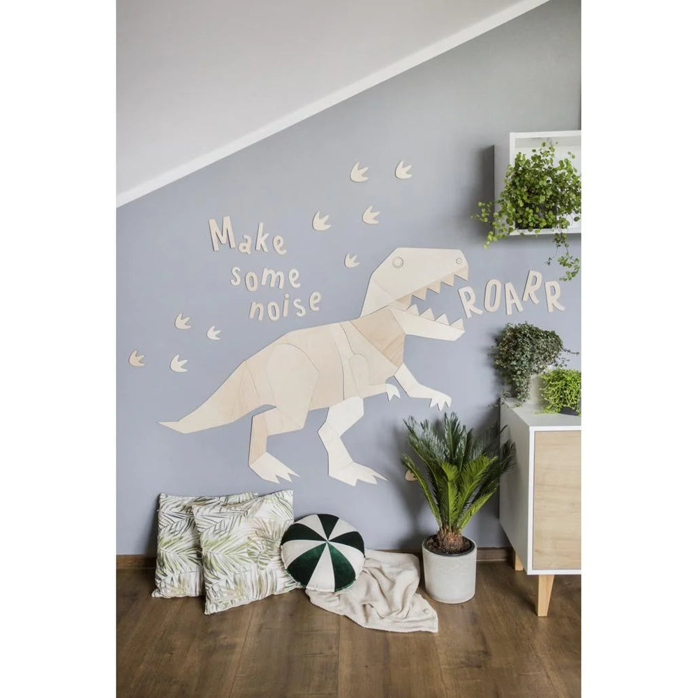 Dinosaur T-rex Tyranosaurus - Trævægsdekoration XL Størrelse - 135cmx170cm - Væg - Cut It Now