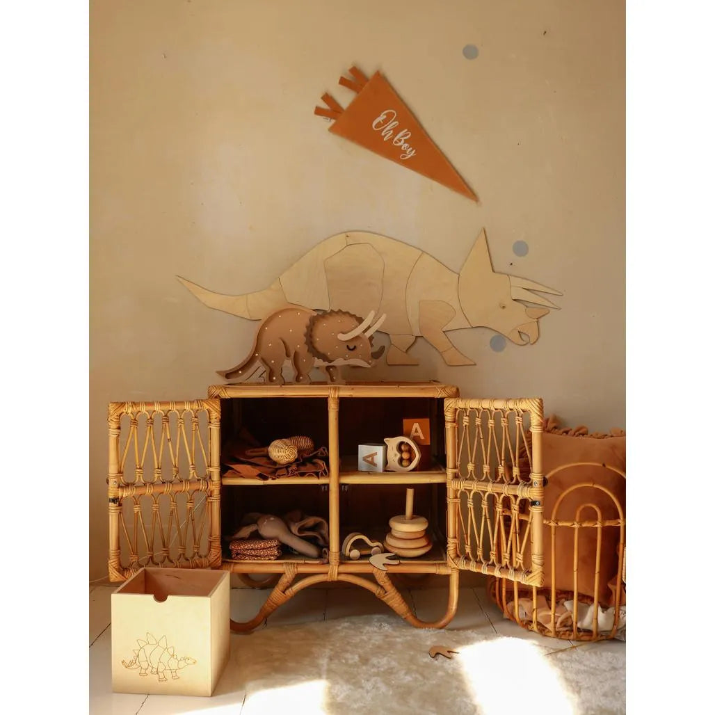 Dinosaurio Triceratops - Decoración de pared de madera Tamaño m - 50cmx140cm - Pared - Recortar ahora