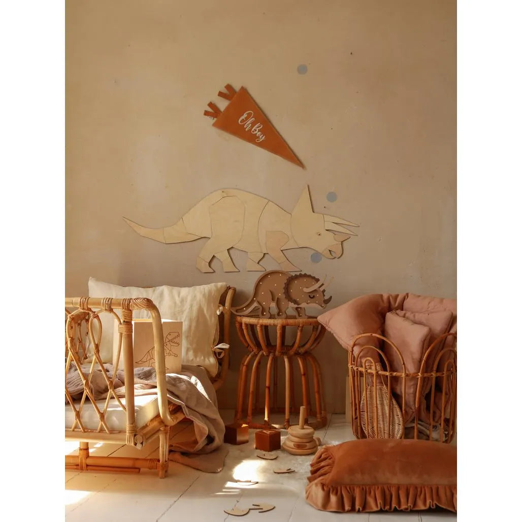 Dinosaurio Triceratops - Decoración de pared de madera Tamaño m - 50cmx140cm - Pared - Recortar ahora