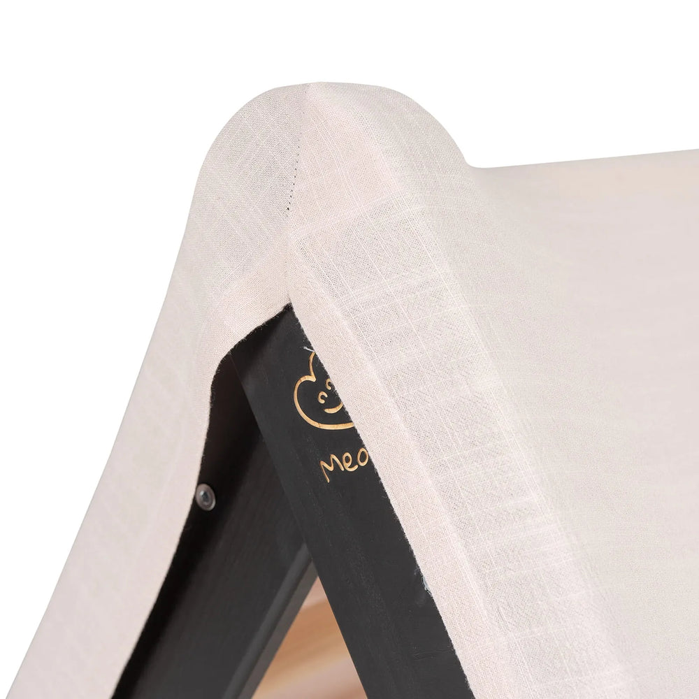 Domeček pro Děti s Žebříkem 60x61 Cm Skládací do Pokoje. Dřevo len Viskóza Růžový Domeček černý Žebřík - Lezecký - Meowbaby