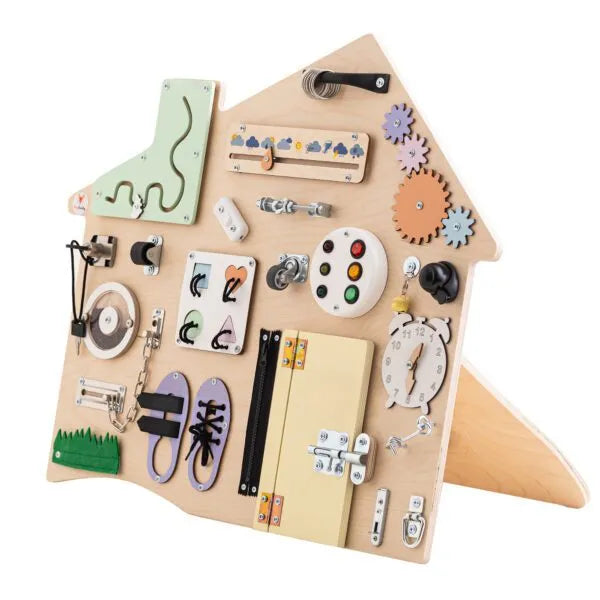 Xl Domček Manipulačná Tabuľa Pastelová - Montessori - Foxy Family