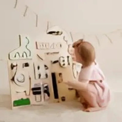 Xl Domček Manipulačná Tabuľa Pastelová - Montessori - Foxy Family