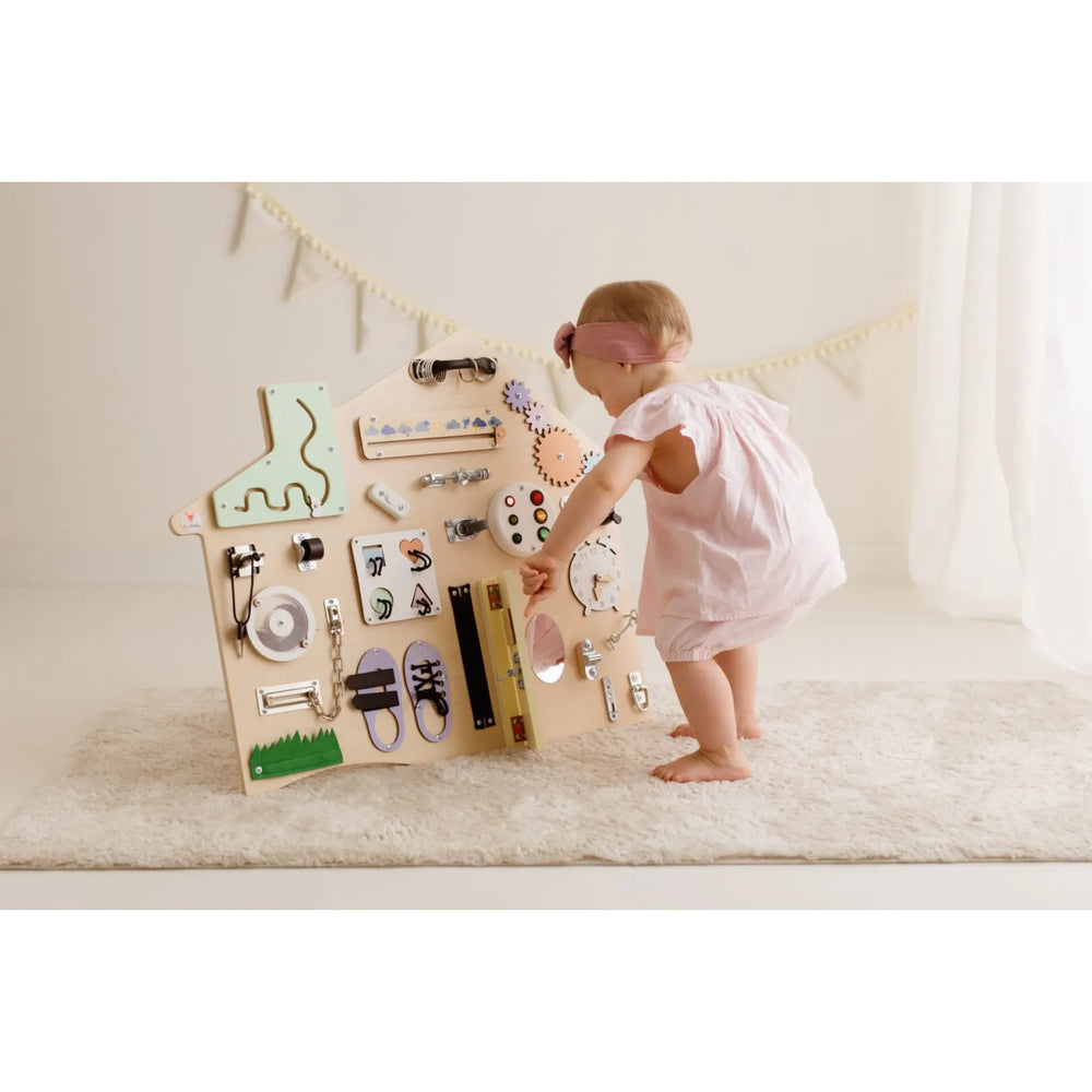 Xl Domček Manipulačná Tabuľa Pastelová - Montessori - Foxy Family