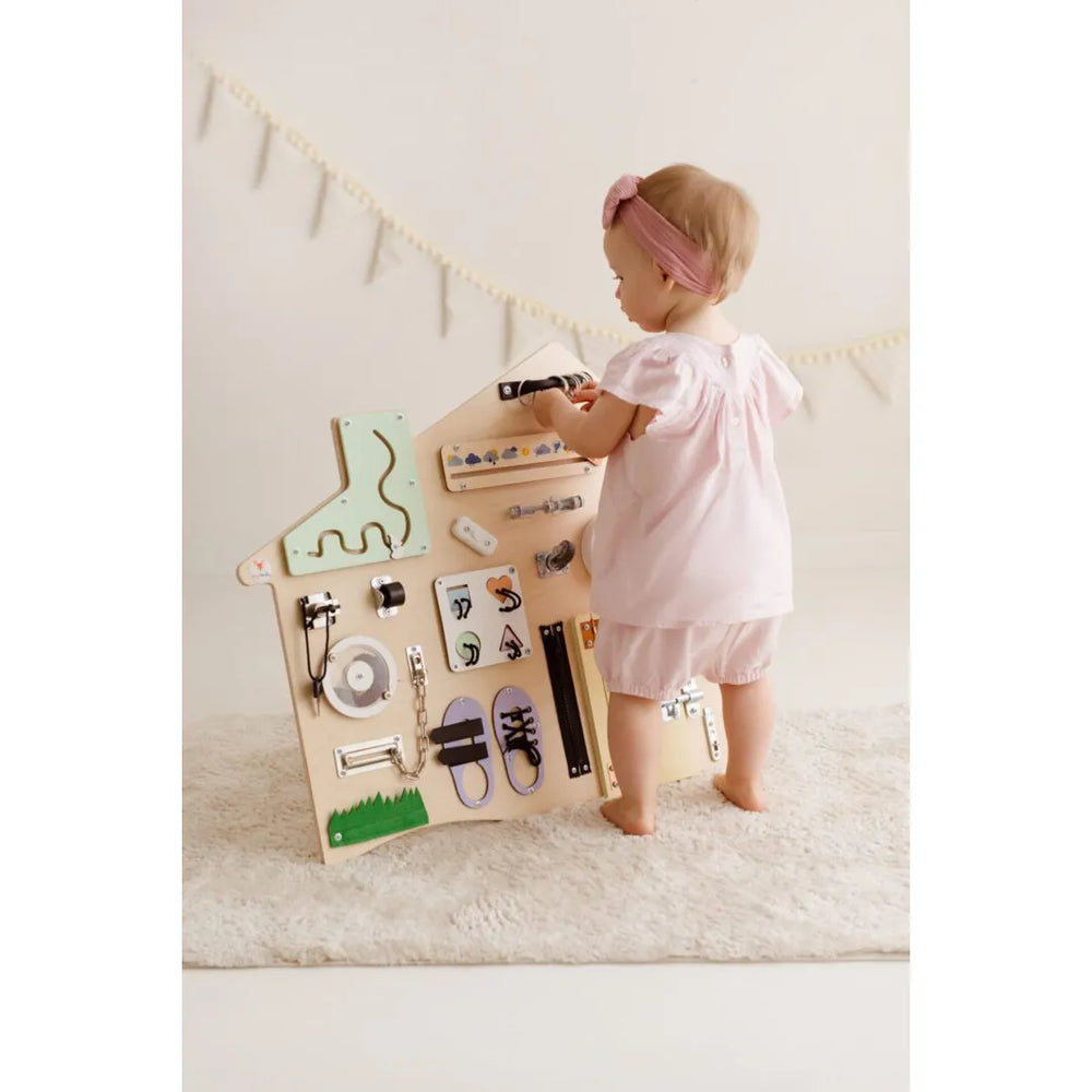 Xl Domček Manipulačná Tabuľa Pastelová - Montessori - Foxy Family