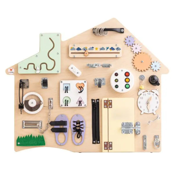 Xl Domček Manipulačná Tabuľa Pastelová - Montessori - Foxy Family