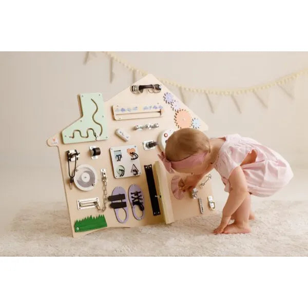 Xl Domček Manipulačná Tabuľa Pastelová - Montessori - Foxy Family