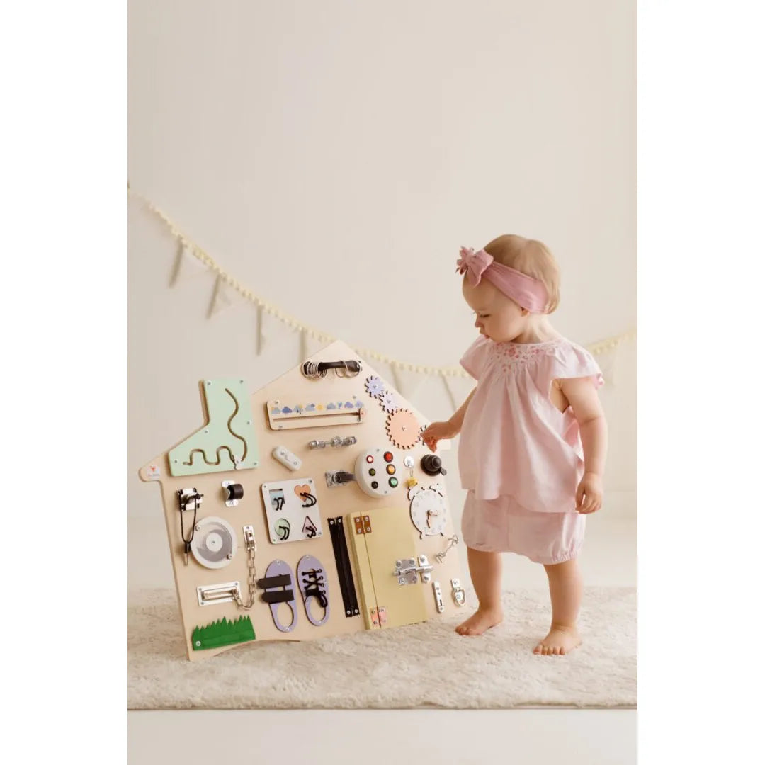 Xl Domček Manipulačná Tabuľa Pastelová - Montessori - Foxy Family