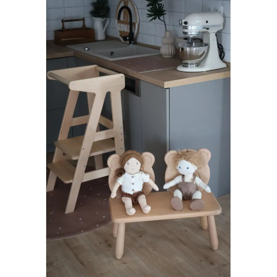 Drevená Detská Lavička s Medveďom - Drevené a Plastové Sety - Kidozia