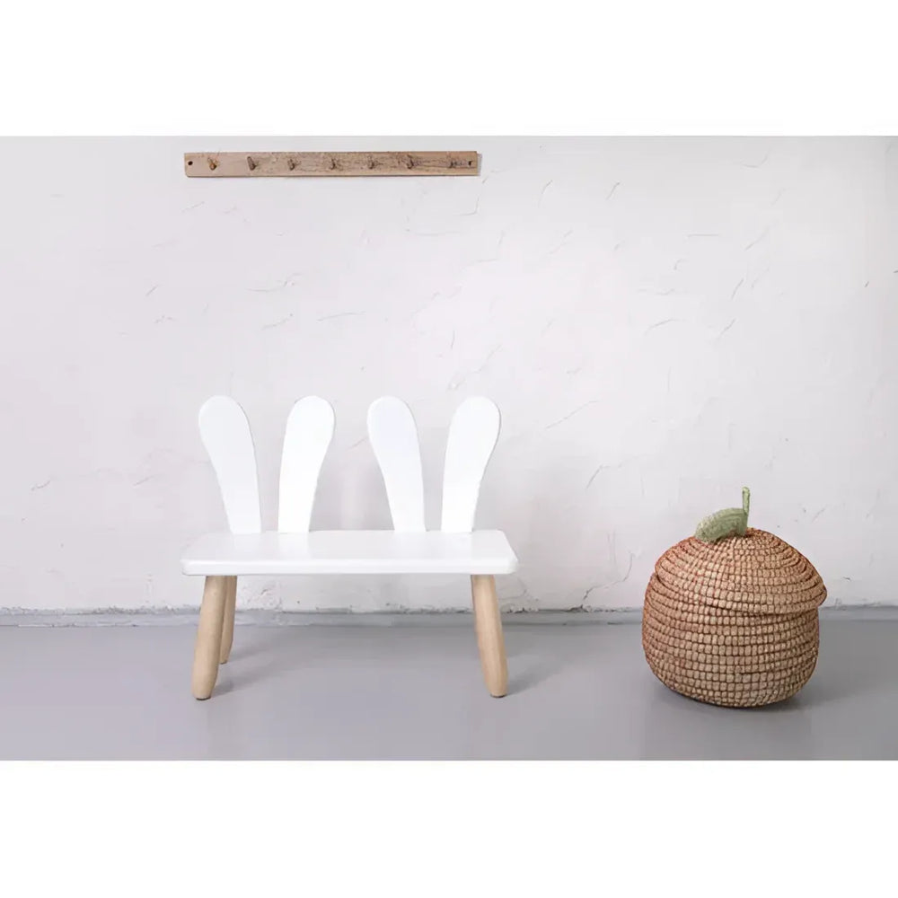 Holz-Kinderbank Natur Weißer Hase - Holz- und Kunststoffsets - Kidozia