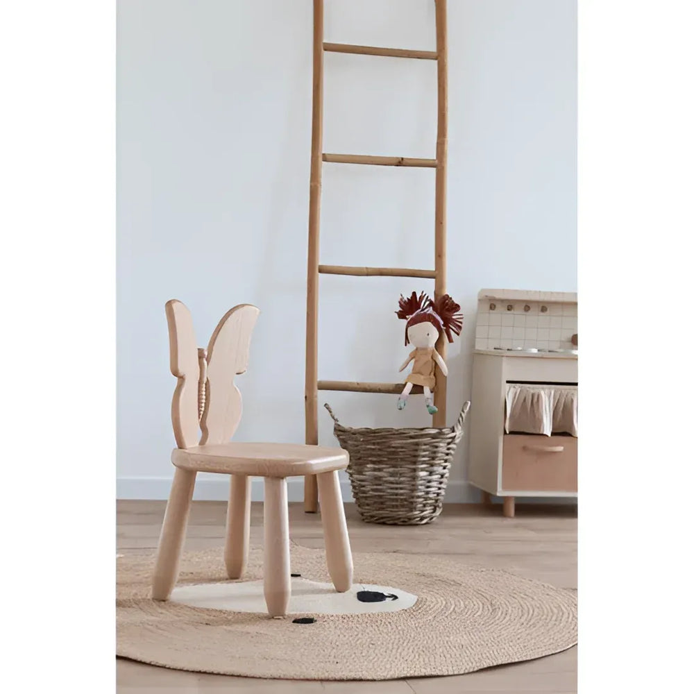 Natur Butterfly Holz-Kinderstuhl - Holz- und Kunststoff-Sets - Kidozia