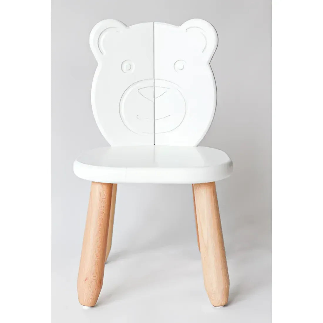 Chaise enfant en bois Natur Ours Blanc - Ensembles bois et plastique - Kidozia