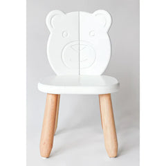 Chaise enfant en bois Natur Ours Blanc - Ensembles bois et plastique - Kidozia