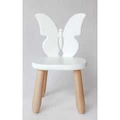 Silla infantil de madera mariposa blanca natural - Conjuntos de madera y plástico - Kidozia
