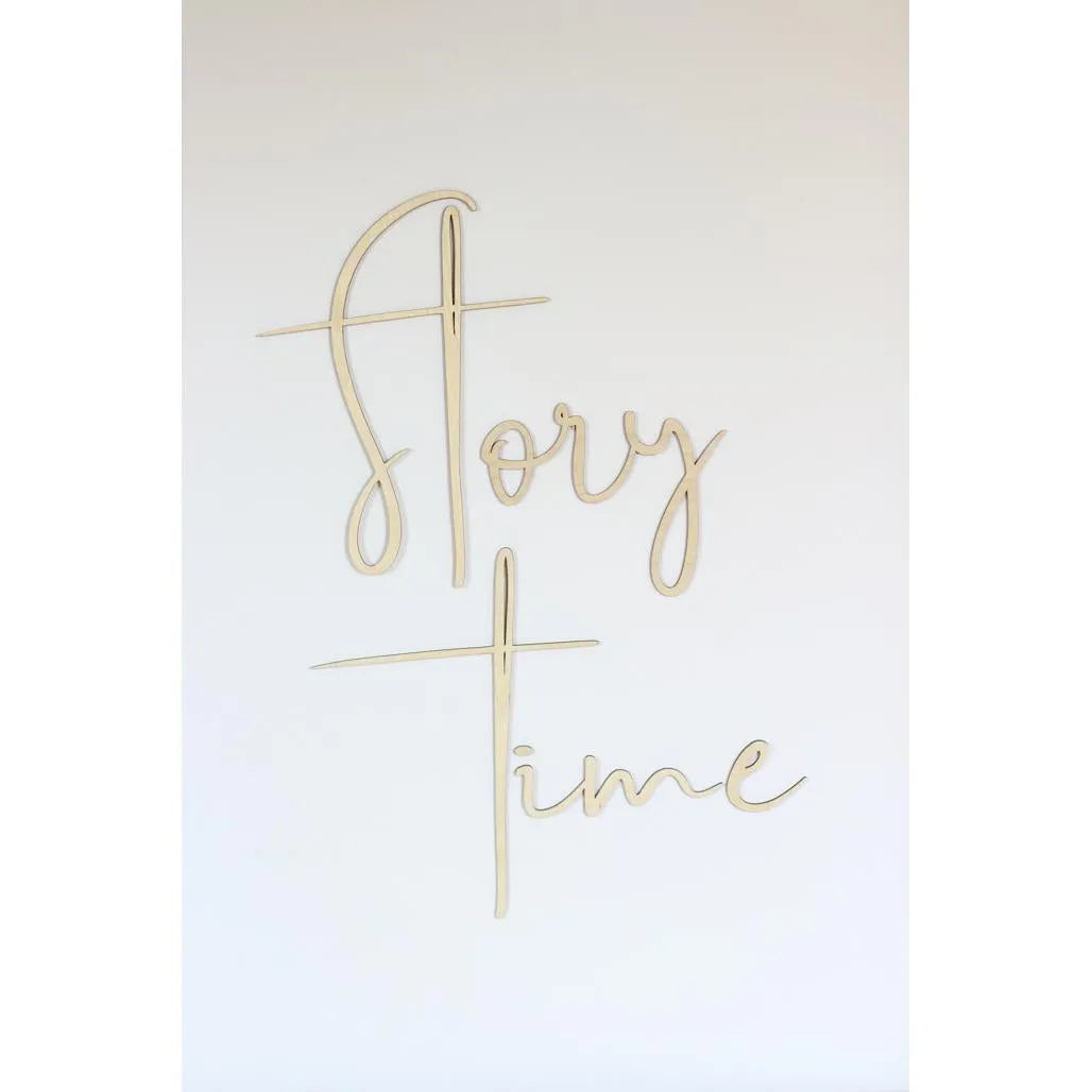 Wooden Wall Board: story time - 68cmx30cm - Wall Decoration - Cut It Now