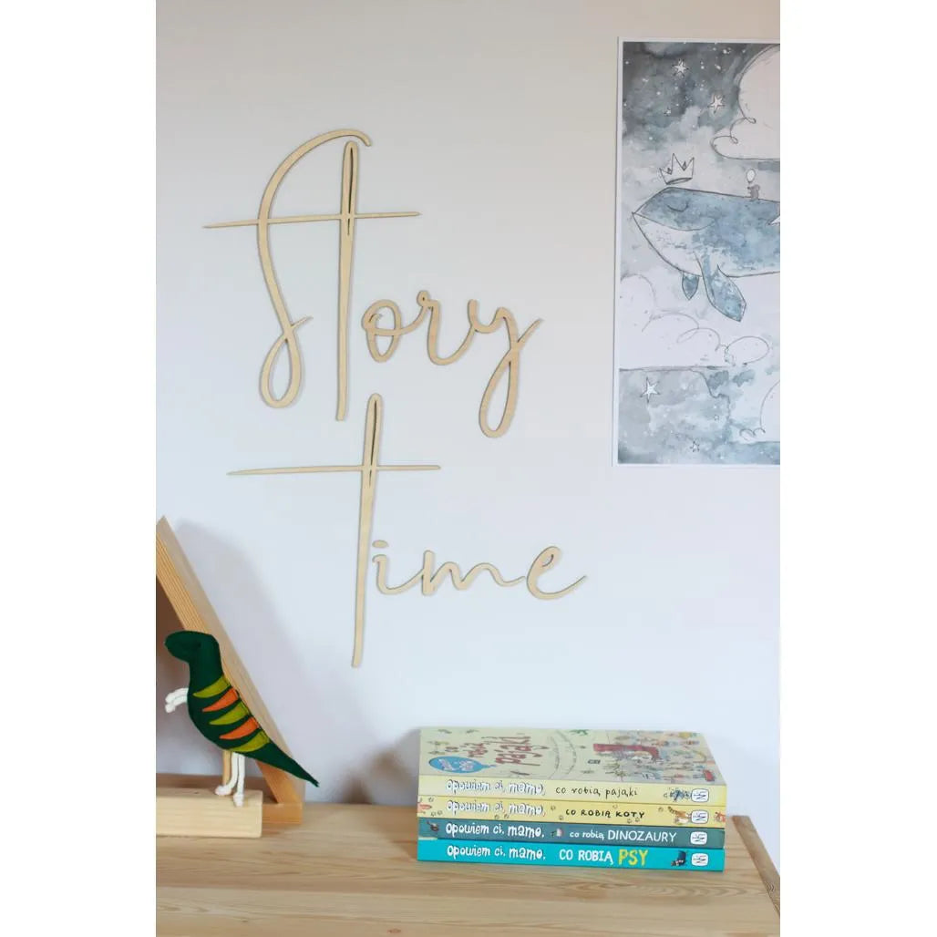 Wooden Wall Board: story time - 68cmx30cm - Wall Decoration - Cut It Now