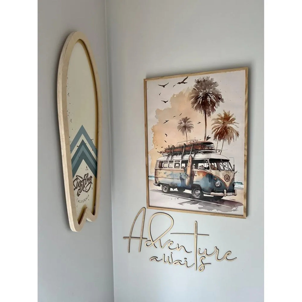 Cartello da parete in legno: L'avventura ti aspetta - 100 cm x 30 cm - Decorazione da parete - Taglialo subito