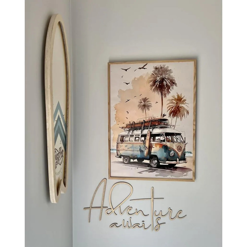 Cartello da parete in legno: L'avventura ti aspetta - 100 cm x 30 cm - Decorazione da parete - Taglialo subito