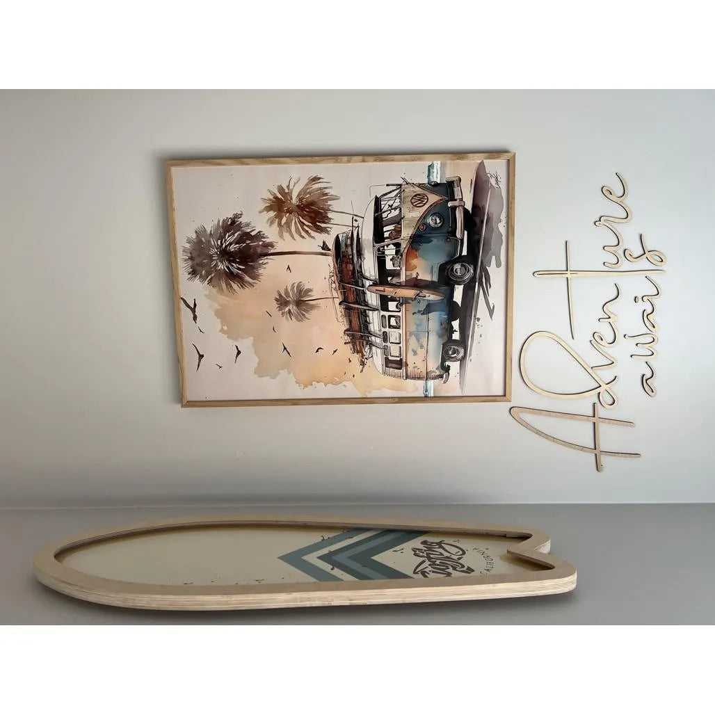 Cartello da parete in legno: L'avventura ti aspetta - 100 cm x 30 cm - Decorazione da parete - Taglialo subito