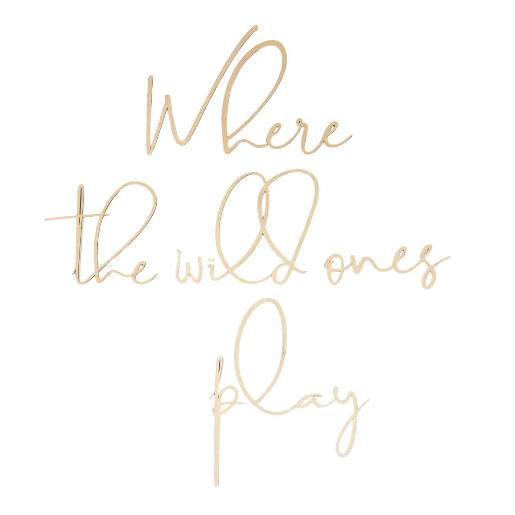 Letrero de madera para pared: Donde juegan los salvajes - 180 cm x 40 cm - Decoración de pared - Cut It Now