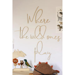 Letrero de madera para pared: Donde juegan los salvajes - 180 cm x 40 cm - Decoración de pared - Cut It Now