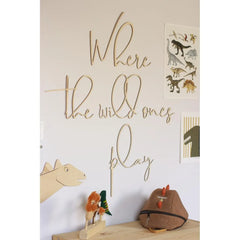 Letrero de madera para pared: Donde juegan los salvajes - 180 cm x 40 cm - Decoración de pared - Cut It Now