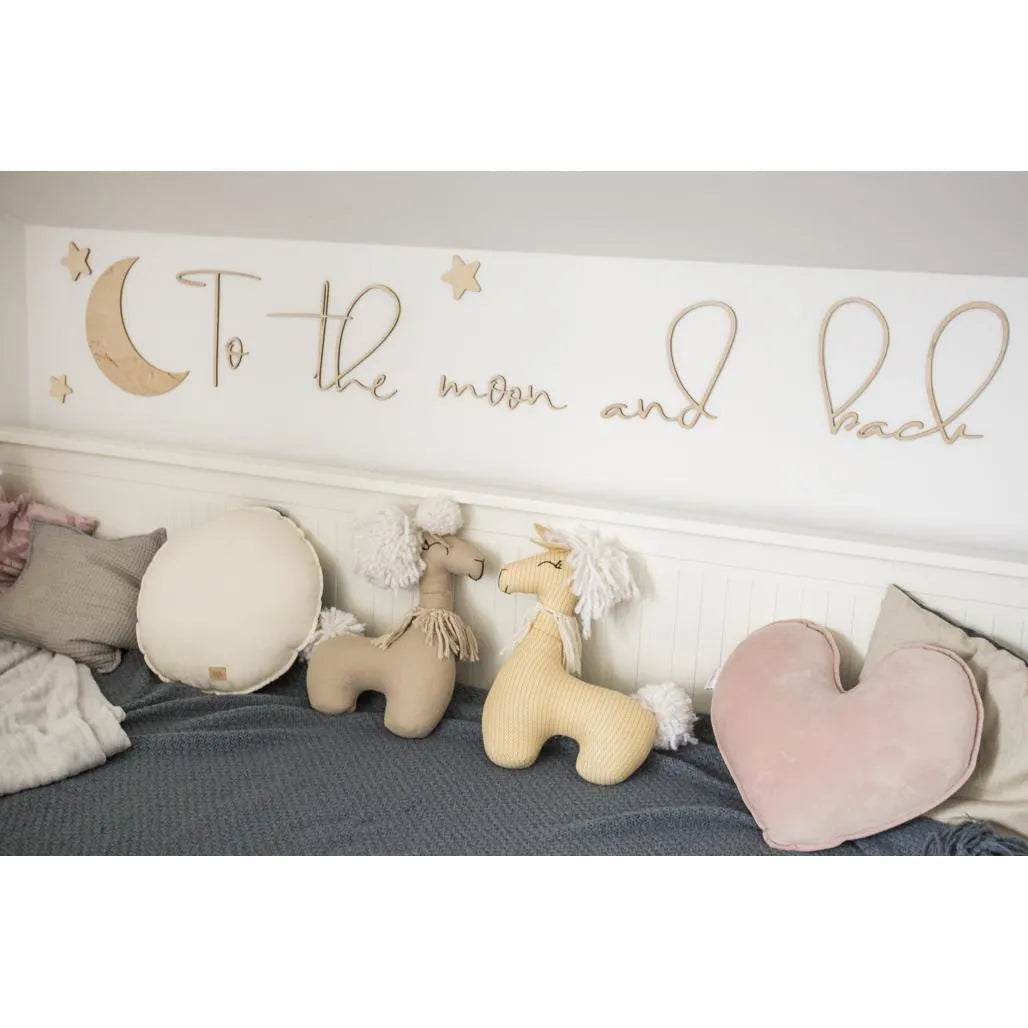 Tablero de madera para pared: A la luna y de regreso - 120 cm x 40 cm - Decoración de pared - Recortar ahora