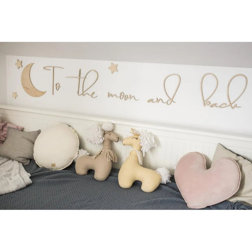 Tablero de madera para pared: A la luna y de regreso - 120 cm x 40 cm - Decoración de pared - Recortar ahora
