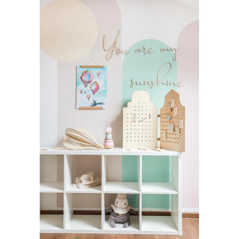 Tablero de madera para pared: Eres mi sol - 150 cm x 30 cm - Decoración de pared - Recortar ahora