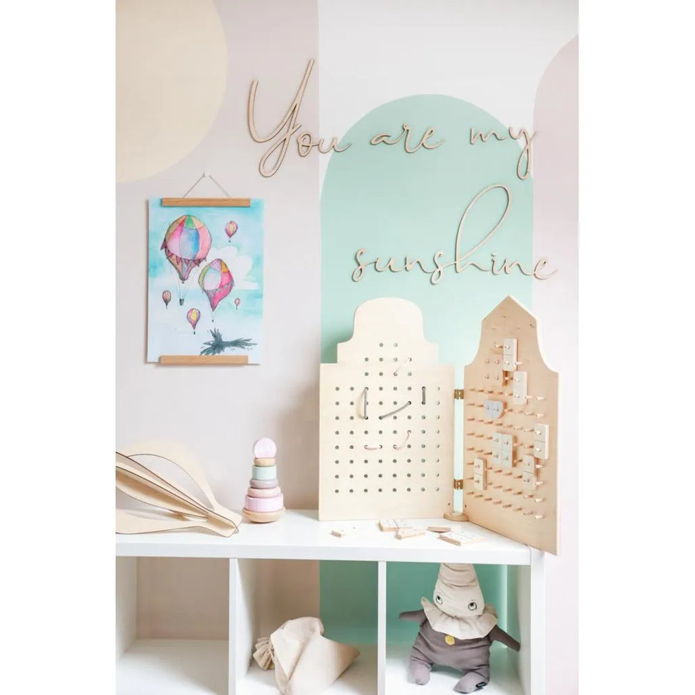 Tablero de madera para pared: Eres mi sol - 150 cm x 30 cm - Decoración de pared - Recortar ahora