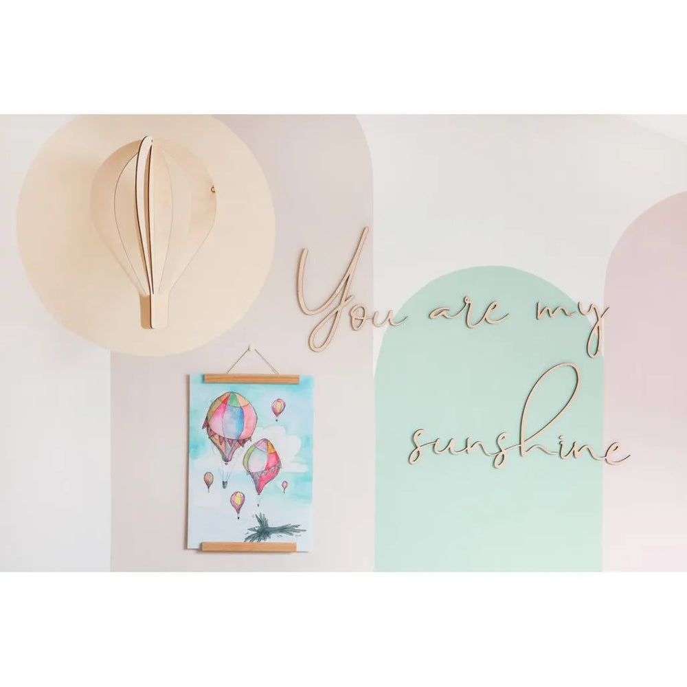 Tablero de madera para pared: Eres mi sol - 150 cm x 30 cm - Decoración de pared - Recortar ahora