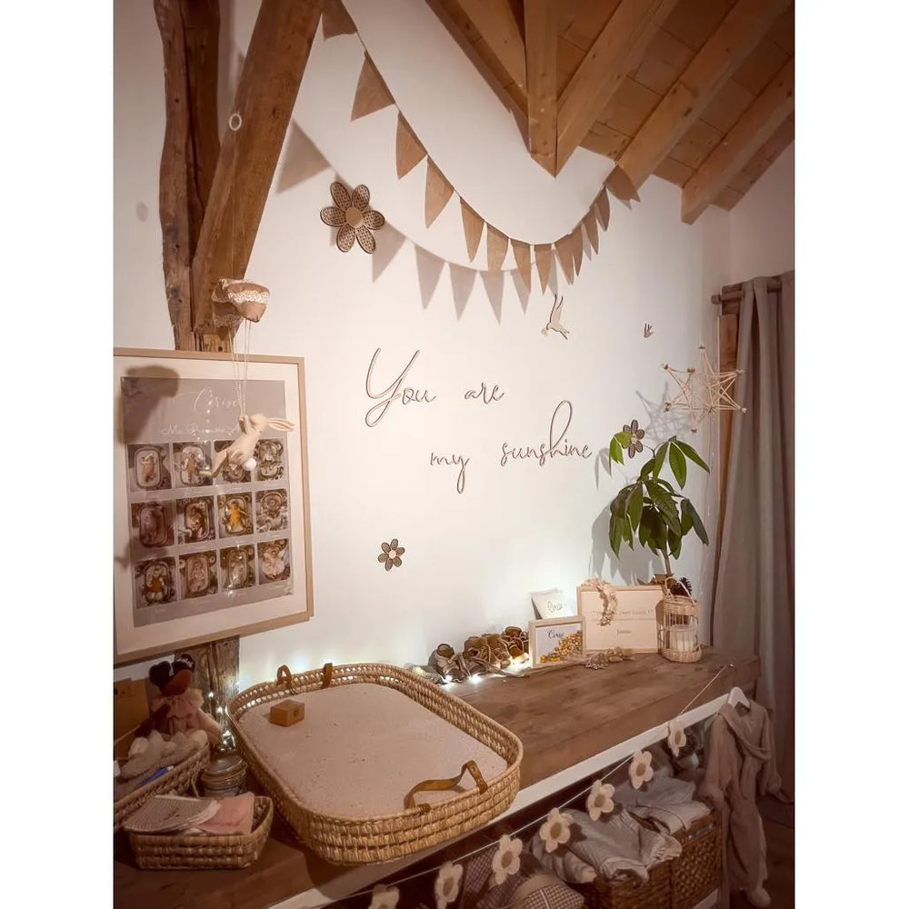 Tablero de madera para pared: Eres mi sol - 150 cm x 30 cm - Decoración de pared - Recortar ahora