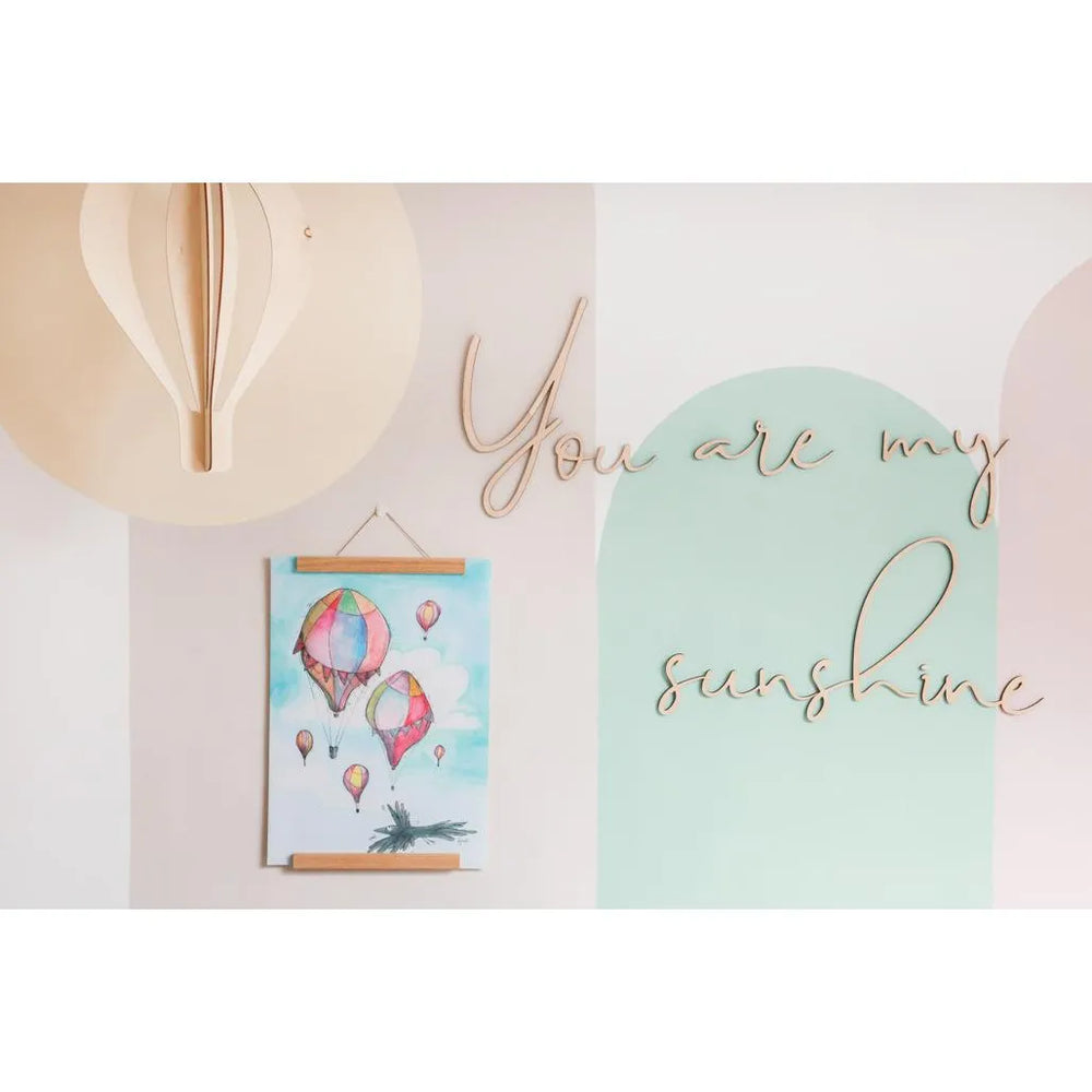 Tablero de madera para pared: Eres mi sol - 150 cm x 30 cm - Decoración de pared - Recortar ahora