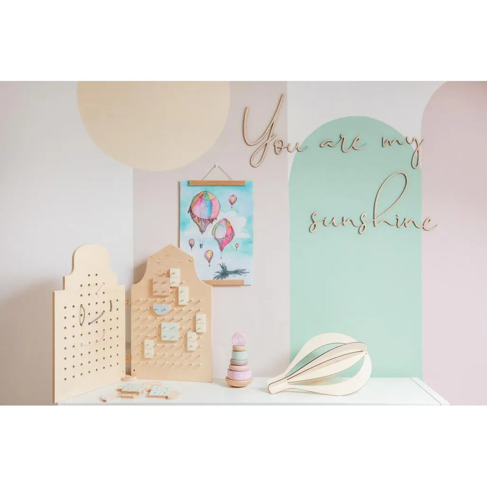 Tablero de madera para pared: Eres mi sol - 150 cm x 30 cm - Decoración de pared - Recortar ahora