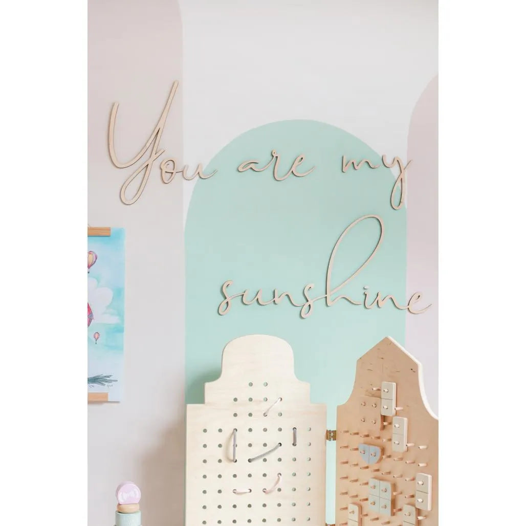 Tablero de madera para pared: Eres mi sol - 150 cm x 30 cm - Decoración de pared - Recortar ahora