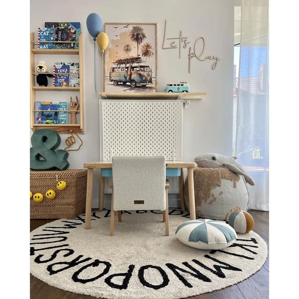 Tablero de madera para pared: Let's Play - 63 cm x 40 cm - Decoración de pared - Recortar ahora