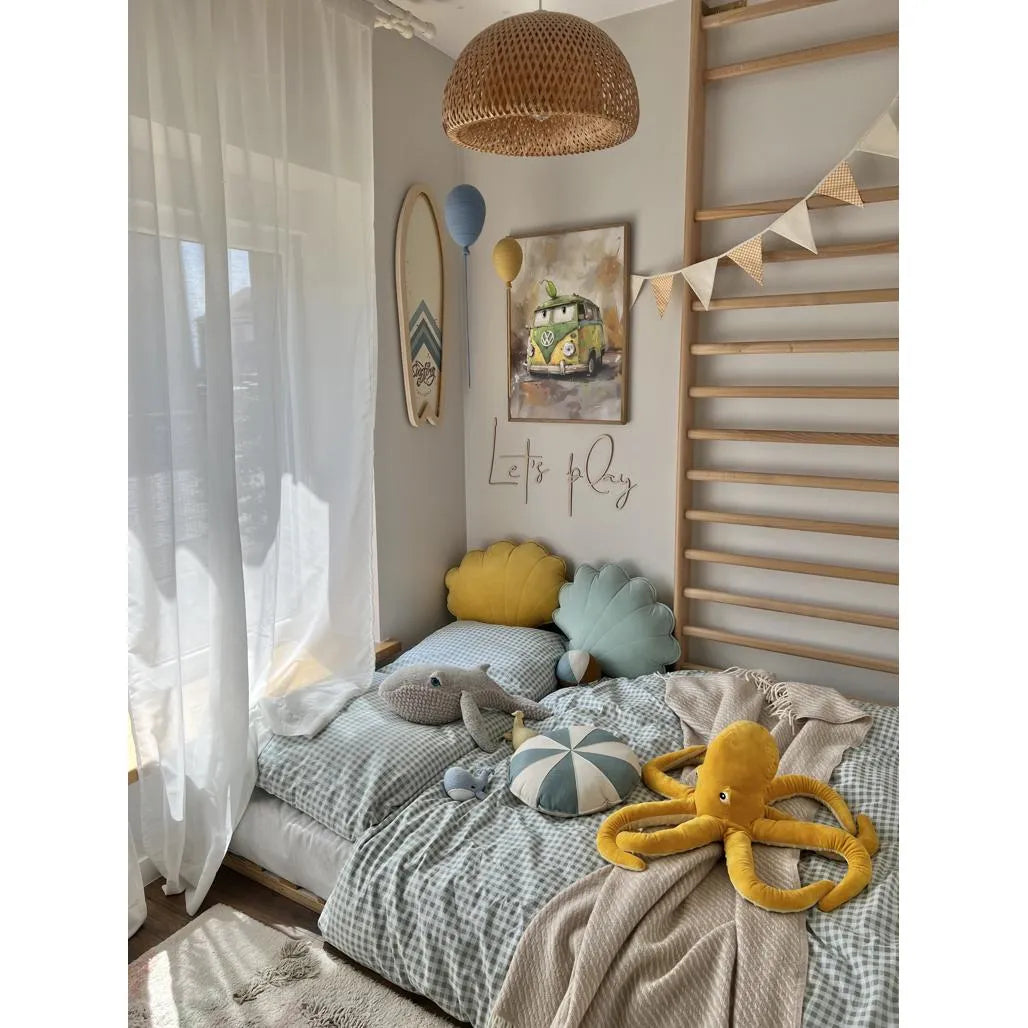 Tablero de madera para pared: Let's Play - 63 cm x 40 cm - Decoración de pared - Recortar ahora