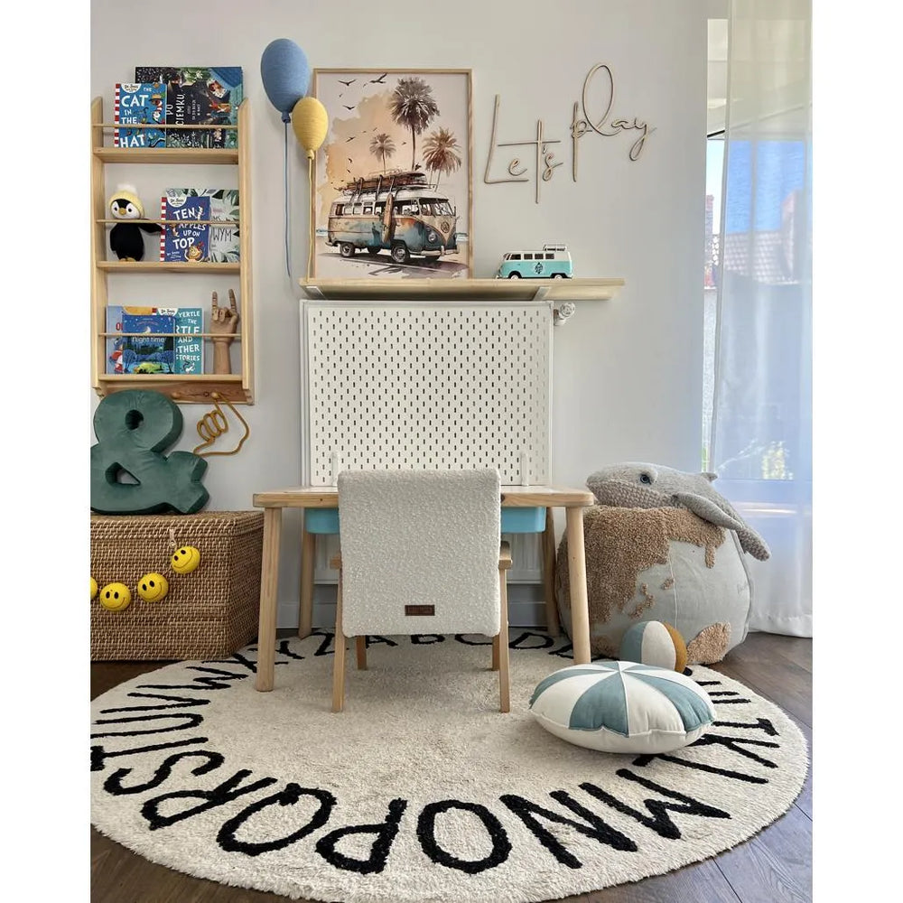 Tablero de madera para pared: Let's Play - 63 cm x 40 cm - Decoración de pared - Recortar ahora