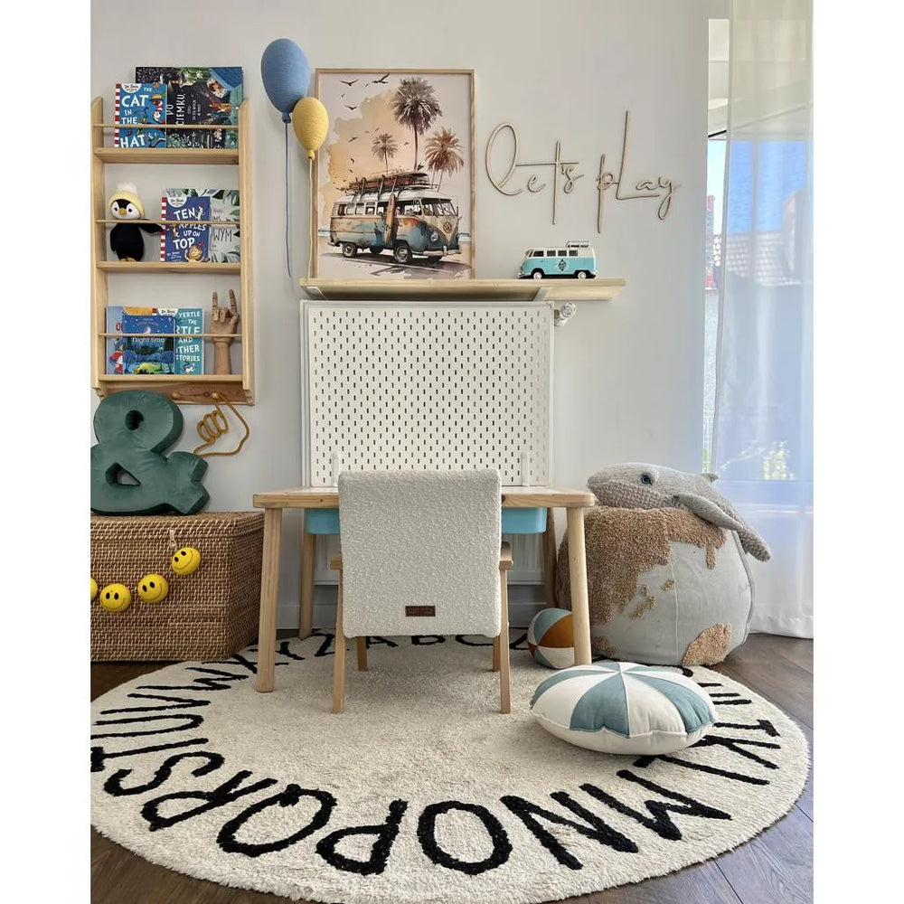 Tablero de madera para pared: Let's Play - 63 cm x 40 cm - Decoración de pared - Recortar ahora