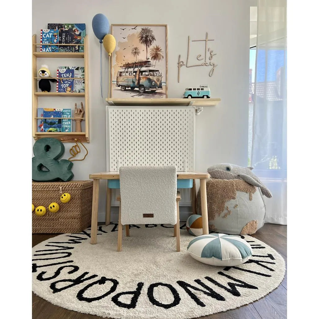 Tablero de madera para pared: Let's Play - 63 cm x 40 cm - Decoración de pared - Recortar ahora