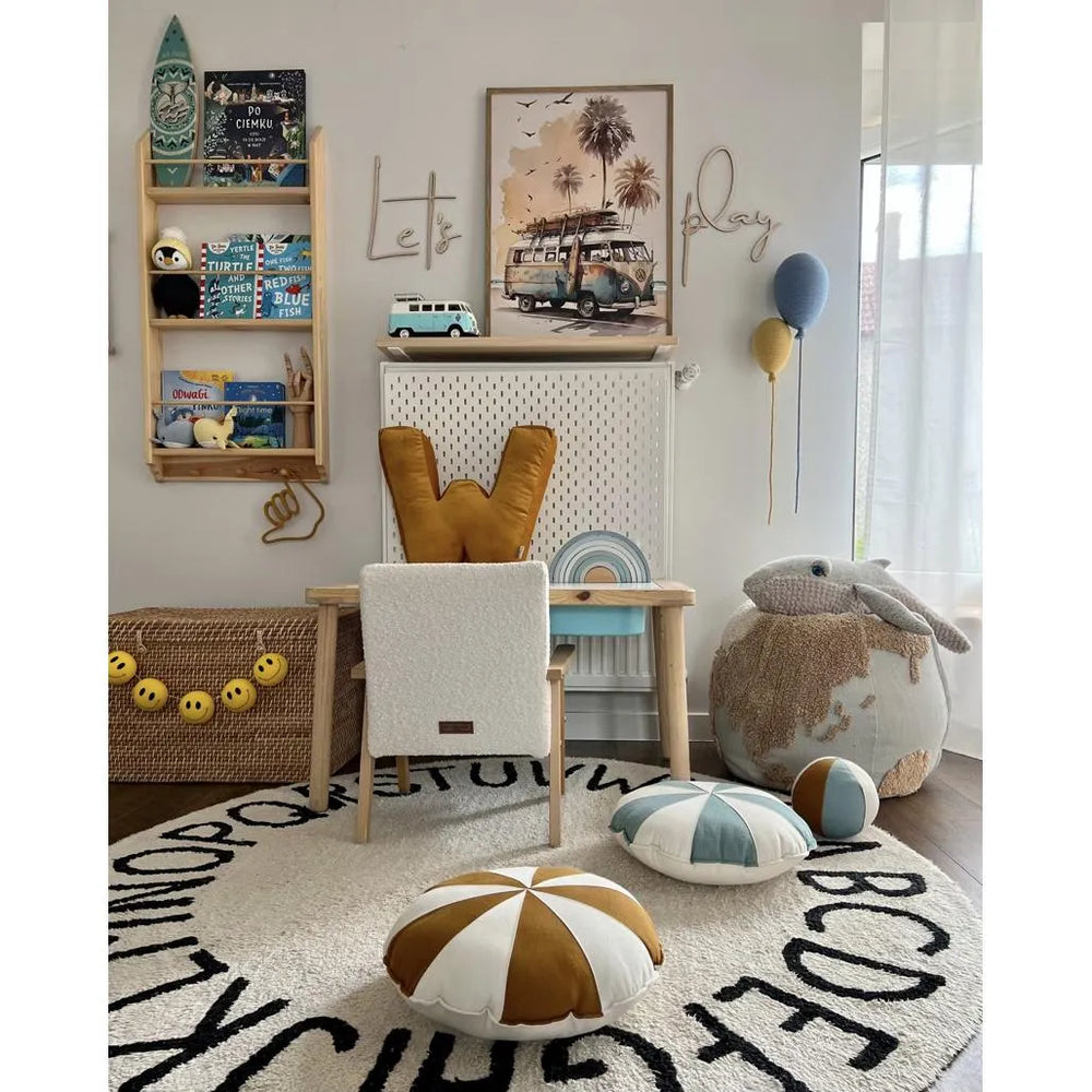 Tablero de madera para pared: Let's Play - 63 cm x 40 cm - Decoración de pared - Recortar ahora