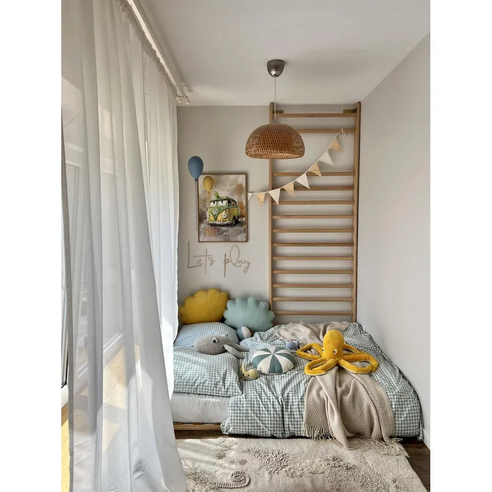 Tablero de madera para pared: Let's Play - 63 cm x 40 cm - Decoración de pared - Recortar ahora